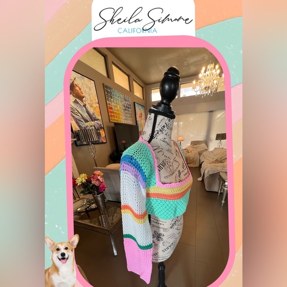 Sheila Simone Crochet Cropped Sweater - Picture 4 of 13